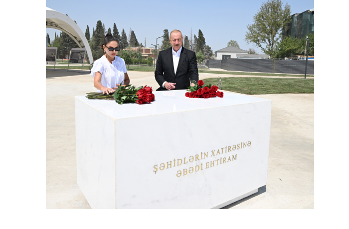 prezident-v-i-pervaya-ledi-oznakomilis-s-rabotami-provodimymi-v-gyandzhinskom-memorialnom-komplekse-foto